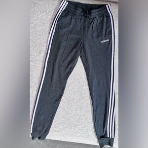 Women’s ADIDAS Jogger Pants Size Small - Gray With Light Purple Stripes